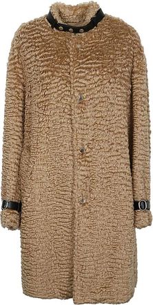 Jil Sander Shearling Collar Coat - Dames - Mantel - Beige - XS - Katoen - Jassen