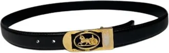 Celine Pre-owned Carriage Logo Belt - Dames - Vintage Accessoires - Zwart - ONE Size - Leer - Vintage