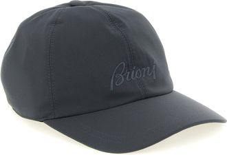Brioni Tone-on-Tone Embroidered Logo Baseball Cap - gray