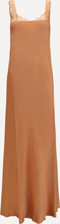 Forte_Forte FORTE_FORTE satin maxi Dress with lace trims Female I