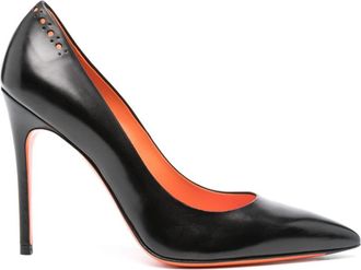 Santoni 105mm leather pumps - women - Calf Leather/Calf Leather/Calf Leather - 39 1/2 - Black