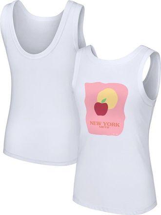 Lusso Womens Lusso Style White New York Mets Lindy Tank Top at Nordstrom, Size Xx-Large