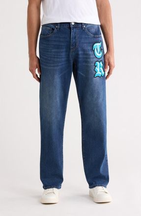 True Religion Bobby Appliqu&eacute; Baggy Jeans in Medium Blaze at Nordstrom Rack, Size 30