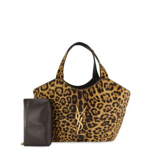 Saint Laurent Medium Icare Leopard-print Tote Bag