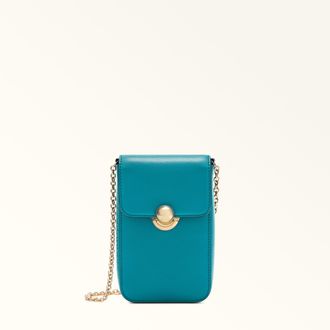 Furla Sfera Portatelefono Verticale Amatore Blue Blu Pelle Di Vitello Sidney Donna