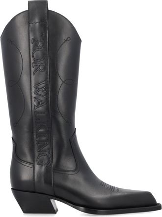 Off-white Black Leather Boots