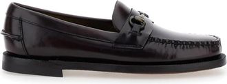 Sebago Klassieke Bordeaux Platte Schoenen voor Vrouwen - Dames - Loafers - Rood - 40 EU - Leer - Schoenen