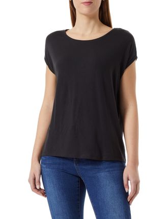 Vero Moda Vmava Plain Ss Top Gajrs Noos Petite T-shirt voor dames, zwart, L Petite