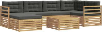 vidaXL Conjunto De Sof&aacute;s De Exterior 7 Uds. Blanco Y Antracita Vidaxl