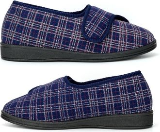 Generic Mens Wide Slippers Mens Outdoor Sole Slippers Size 6 Boys Slipper Size 10 Wide Slipper Washable Touch Fastening Extra Large Sizes Outdoor Sole Extra L