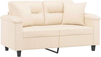 vidaXL Sof&aacute; De 2 Plazas Con Cojines Tela De Microfibra Beige 120 Cm Vidaxl