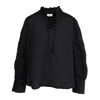 Hést Blouses, female, Black, M, Linen Blouse in Jet Black