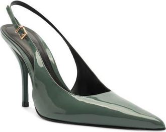 Schutz Liora Slingback Pointed Toe Pump in Myrtle Green at Nordstrom, Size 8