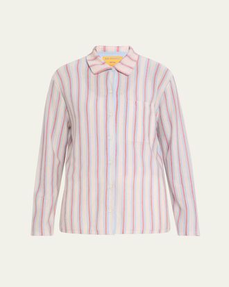 Guest In Residence Fine Stripe Showtime Cashmere Shirt
