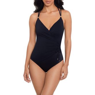 Magic Suit By Miraclesuit Celeste Cordon Bleu Underwire One-Piece Swimsuit in Black at Nordstrom Rack, Size 10