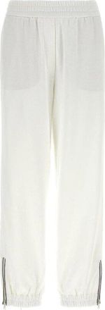 Brunello Cucinelli Off White Athletic Trousers With Zippers, Size X-Small