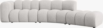 BLOOMINGLOFT 5-Sitzer Design Modulsofa Lupine mit Ottomane rechts - Chenille-Bezug