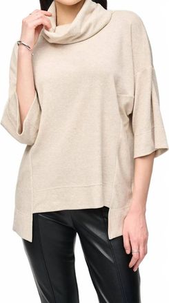 Joseph Ribkoff Marled Dolman Cowl Top In Beige