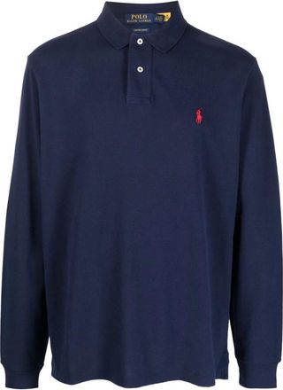 Polo Ralph Lauren Custom Slim Fit Katoenen Mesh Polo - Heren - Polos - Blauw - M - Katoen - Tops