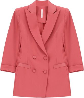 Imperial Jassen, Dames, Roze, S, Leer, Dubbele-Rij Blazer