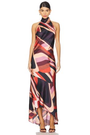 Misa Fiore Dress In Canyon Stripe Satin