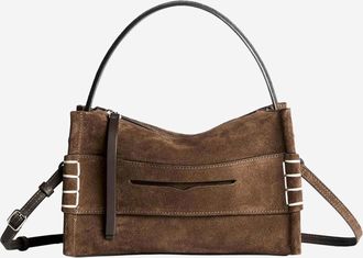 J.W.Anderson Womens Small Suede Loafer Bag Brown Shoulder