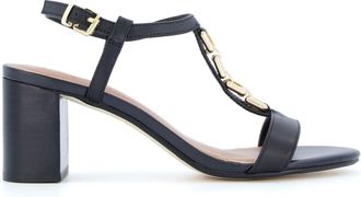 Dune London Ladies JUST Chain Detail Sandals Size UK 8 Heeled Sandals Black