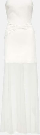 DAVID KOMA Bridal strapless gathered cady gown