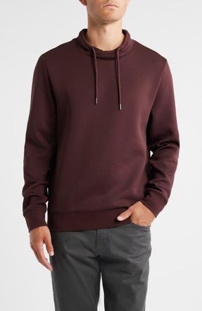 Robert Barakett Drayton Crossover Mock Neck Sweatshirt in Bordeaux at Nordstrom, Size Xx-Large