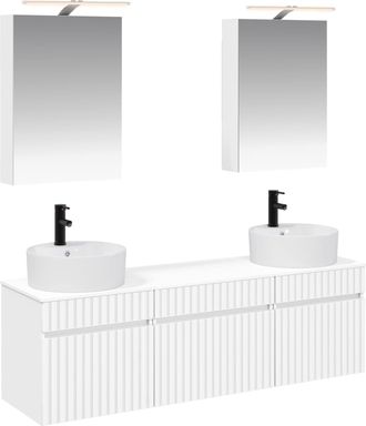 vidaXL Juego De Muebles De Ba&ntilde;o 5 Uds. Blanco Madera De Ingenier&iacute;a Vidaxl