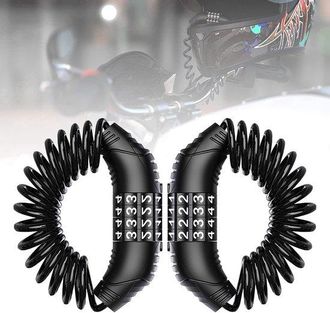 OEM Candado Para Bicicleta Con Combinaci&oacute;n, 2 Unidades, Negro, Candado Para Casco De Moto, Protecci&oacute;n Antirrobo, Retr&aacute;ctil, Candado Para Equipaje