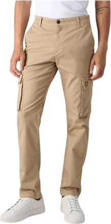 Lyle & Scott Katoenmix Broek met Rits en Knopen - Heren - Chinos - Beige - W33 - Katoen - Broeken