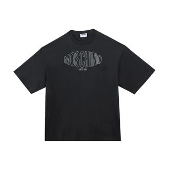 Moschino T-Shirts, male, Black, Size: M Cristalli Logo Sport T-Shirt