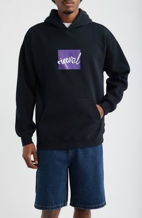 Rip Curl Rip Script Icon Graphic Hoodie in Black at Nordstrom, Size Xx-Large