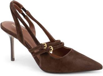 Reiss Beatrice Slingback Mary Jane Pointed Toe Pump in Chocolate at Nordstrom, Size 10.5Us
