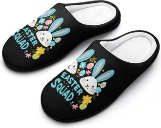 Generic Easter Squa Fashion Cotton Slippers for Women Memory Foam House Slippers Non-Slip House Bedroom Shoes
