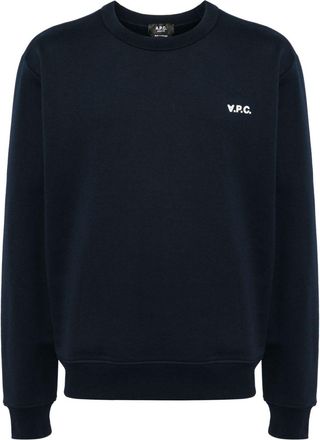 A.P.C. flocked-logo sweatshirt - men - Cotton - L - Blue