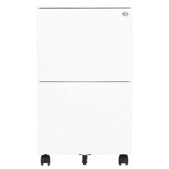 Berkfield Home Mobile File Cabinet White 39x45x67 cm Steel | Size: 39 x 45 x 67 cm