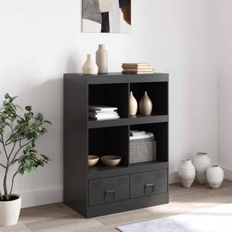 Berkfield Home Highboard Black 67x39x95 cm Steel | Size: 67 x 39 x 95 cm