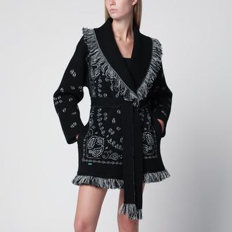 Alanui Cardigan jacquard bandana nero