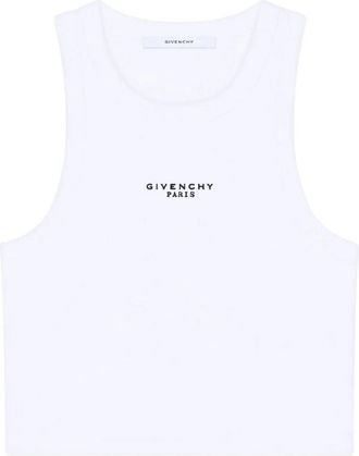 Givenchy Cropped Tanktop - Dames - Tops zonder mouwen - Wit - S - Katoen - Tops