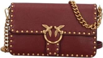 Pinko Love One - Dames - Schoudertassen - Bruin - ONE Size - Leer - Tassen