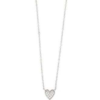 Bony Levy Icons 18K White Gold Pave Diamond Heart Pendant Necklace - 0.04ct. in 18Kw at Nordstrom Rack