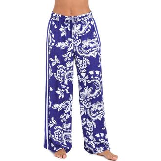 Sunshine 79 Flower Beach Cover-Up Pants in Ultramarine at Nordstrom Rack, Size Large