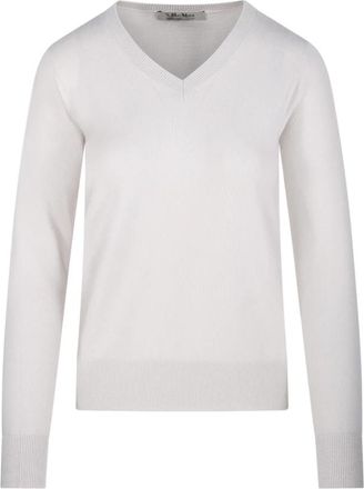 Max Mara Idoneo V-hals Trui - Dames - V-hals truien - Wit - S - Wol - Truien & Vesten