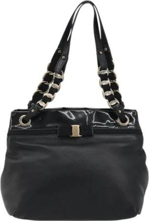 Ferragamo Pre-owned Shoulder Bag - Dames - Vintage Schoudertas - Zwart - ONE Size - Leer - Vintage
