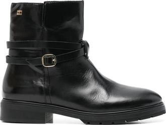 Tommy Hilfiger buckle-detail ankle boots - women - Calf Leather/Calf Leather/Rubber - 39 - Black