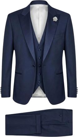 Paoloni Single Breasted Suit - Heren - Business pakken - Blauw - XL - Wol - Kostuums