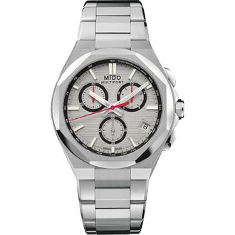 Mido Multifort 8 Grey One Crown Chronograph Automatic Bracelet Watch, 40mm in Silver at Nordstrom