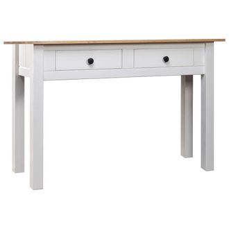 Berkfield Home Console Table White 110x40x72 cm Solid Pine Wood Panama Range | Size: 110 x 40 x 72 cm